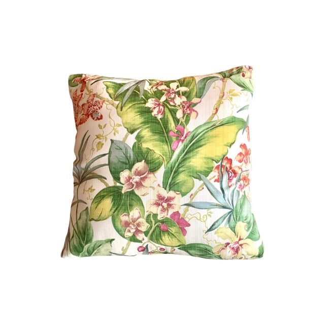 3 Pcs in Stock- 24” Large Tropical Hawaiian Orchid Design in and Outdoors Pillow by Australian Company Thread Candy For Sale In San Diego - Image 6 of 6