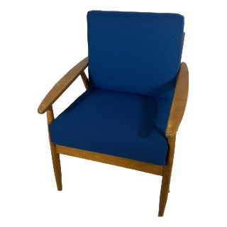 Mid-Century Danish Armchair in Teak and Fabric, 1960s For Sale