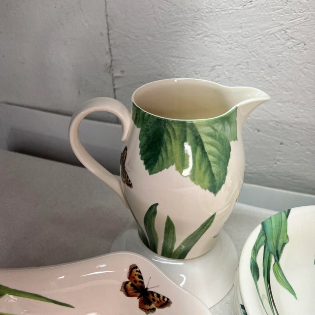 Spode England Floral Haven Serving Bowl, Salad Bowls(6), and Pitcher