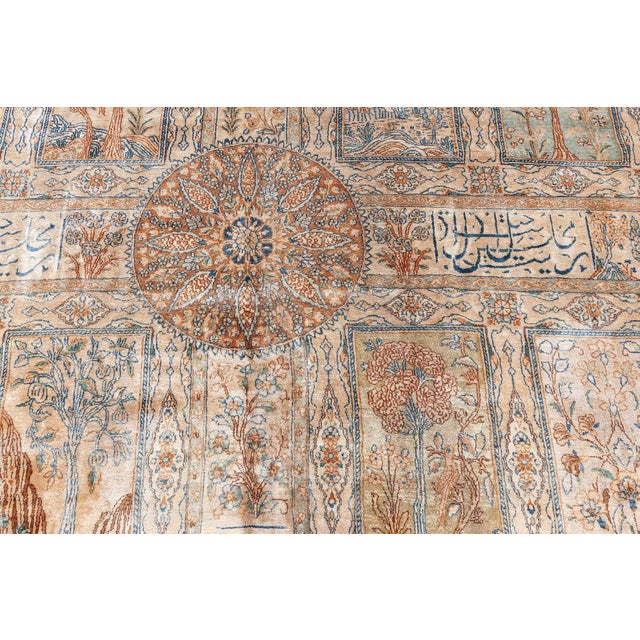 Authentic Early 20th Century Persian Kirman Handmade Wool Carpet For Sale - Image 10 of 11