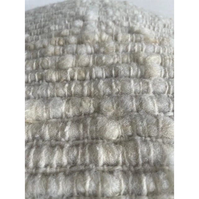 Mid-Century Modern Adriana Natural Organic Hand Made Wool Pillow With Down Insert For Sale - Image 3 of 8