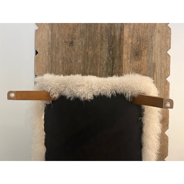 Transitional Mitchell Gold Original Mongolian Lamb Bench For Sale - Image 3 of 10