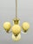 Art Deco Brass and Opaline Glass Chandelier, 1930s For Sale - Image 4 of 14