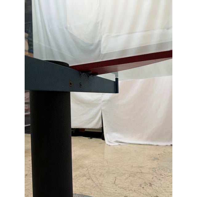 Rare Giovanni Offredi Steel and Concrete Dining or Center Table for Saporiti For Sale - Image 15 of 18