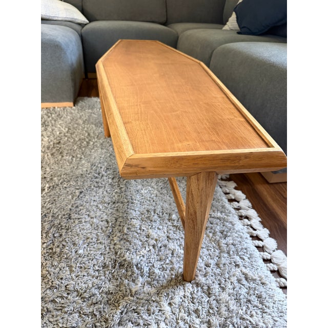 1950s Mid-Century Modern 'Coffin' Shaped Elongated Coffee Table For Sale - Image 5 of 8