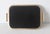 English Vintage Modern English Gold Finish Black Rectangular Built in Handles Serving Tray For Sale - Image 3 of 9