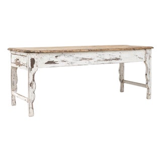 1900s French Wood Patinated Dining Table For Sale