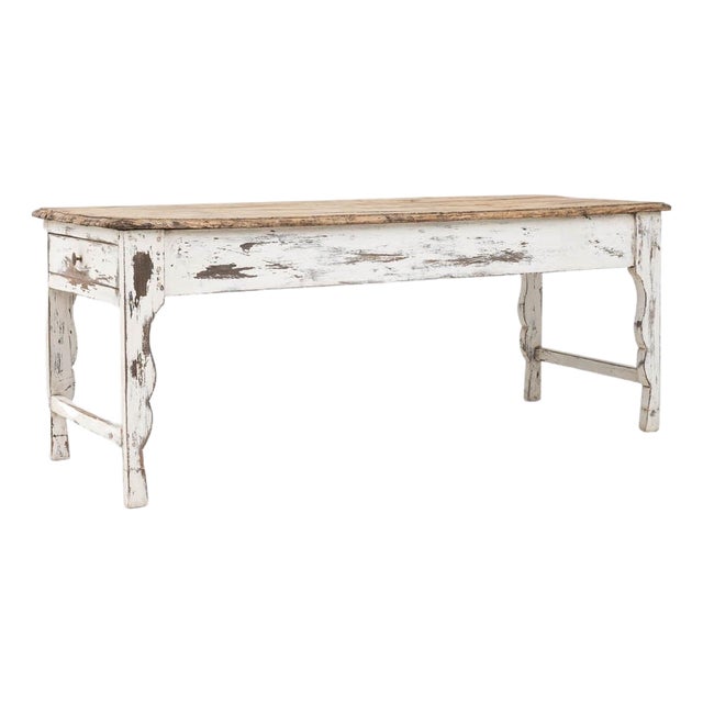 1900s French Wood Patinated Dining Table For Sale