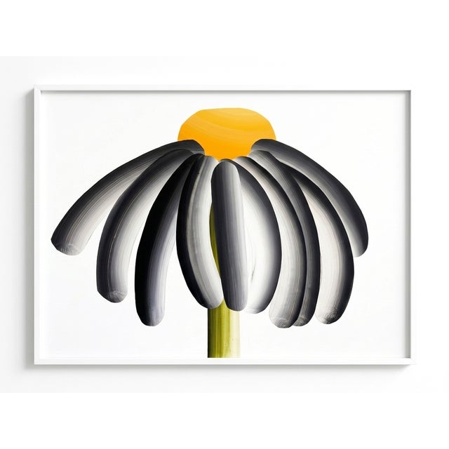 Original Contemporary Painting of Floral Botanical Black and White Daisy Collage on Paper For Sale - Image 4 of 4