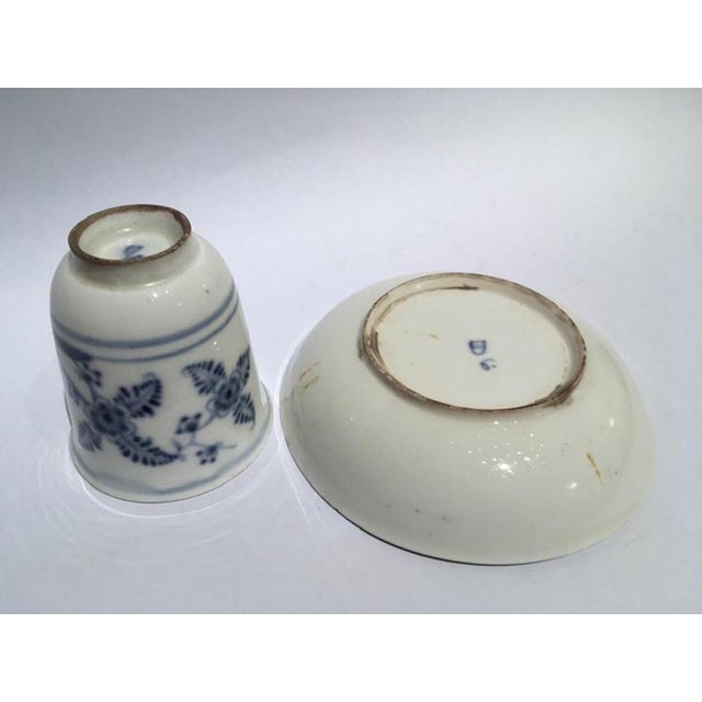 Mid-19th Century Porcelain Cup with Dish in White and Blue, Vienna For Sale - Image 13 of 18