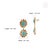 21.07 Carats Turquoise Diamond Floral Drop Earrings With Rainbow Sapphires in 14k Gold- A Pair For Sale - Image 12 of 16