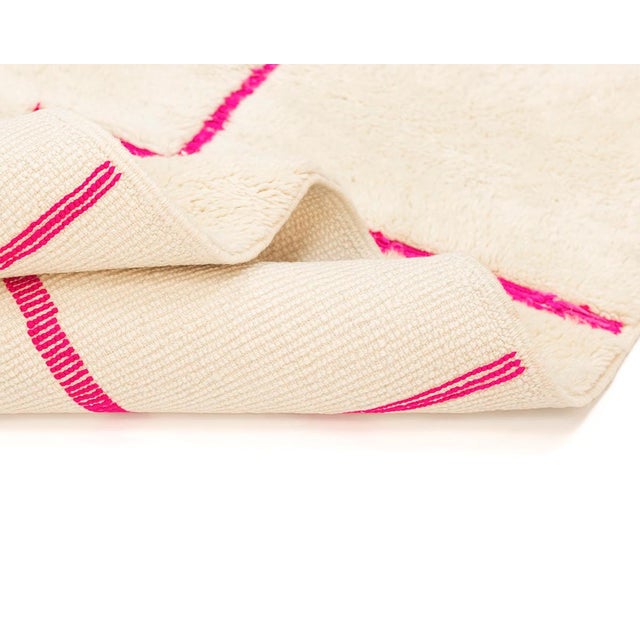 Pink Hand-Knotted Wool Rug by Azele Studio For Sale - Image 8 of 11