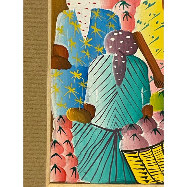1980s Haitian Original Miniature Oil on Board For Sale - Image 4 of 9