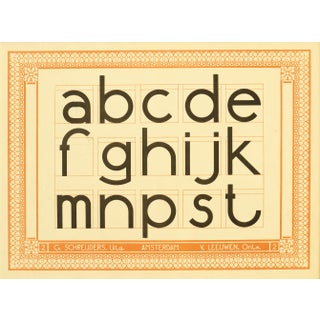 1907 Dutch Letterpress Sheet, Matted (Abcde Fghijk Mnpst) For Sale
