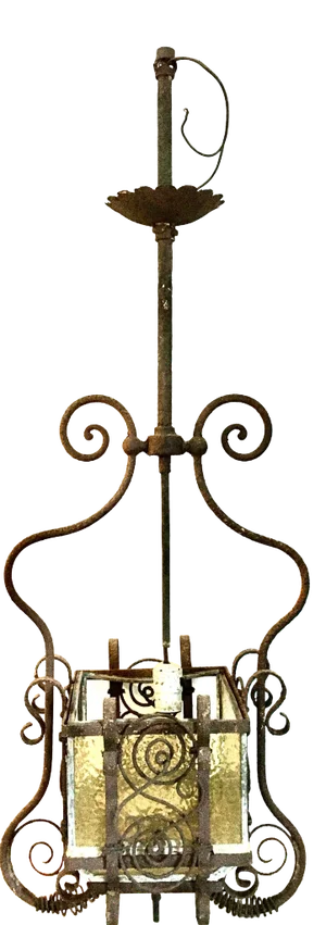 Storybook Cottage Wrought Iron Early 20th Century Lantern