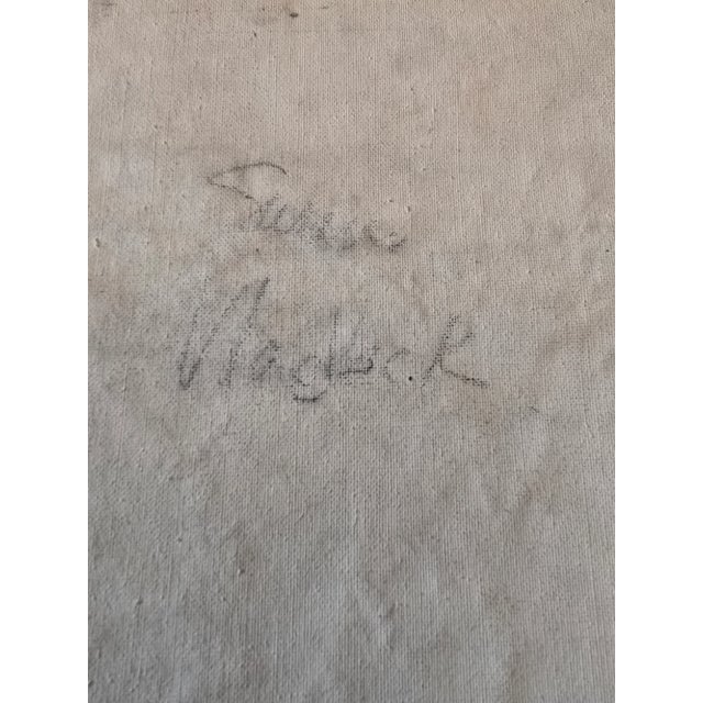 Vintage Mid Century Modern Watercolor Painting of Girl For Sale In Boston - Image 6 of 12