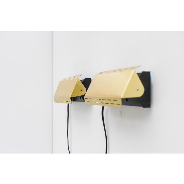 Mid-Century Modern Scandinavian Sconces in Brass and Metal by Örsjö, Set of 2 For Sale - Image 5 of 14