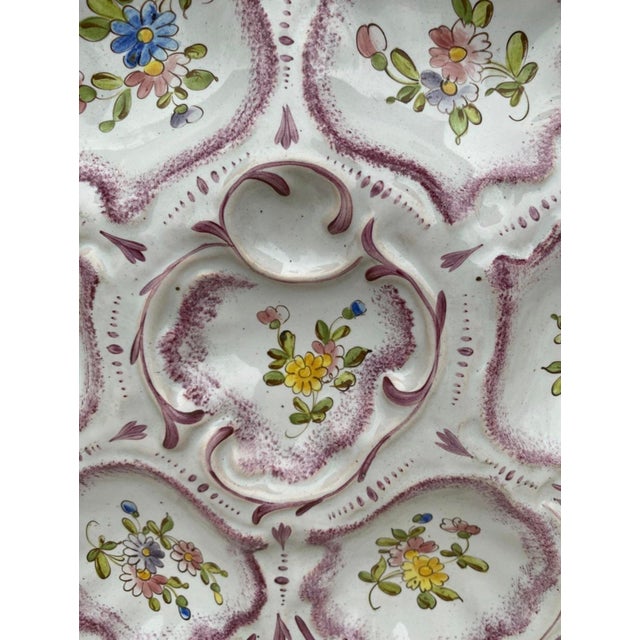 French Country French, Faience Oyster Plate Alfred Renoleau Angouleme For Sale - Image 3 of 4
