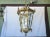 Nice looking large brass & glass 19th Century tall lantern. This was lots of character and was an old world feel to it.