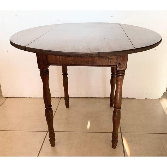 Wood Small Masters Table in Natural Wood with Two Drop Leaves, 1800s For Sale - Image 7 of 7