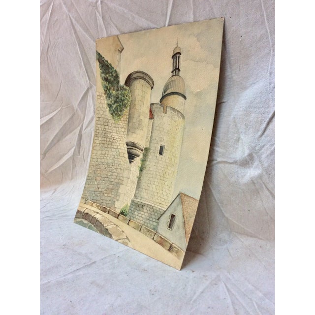 French Mid 20th Century French Watercolor Painting, Bourbon L' Archambault For Sale - Image 3 of 10