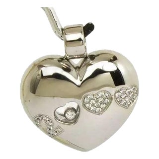 Chopard Happy Diamonds "2000" 18k White Gold Ladies Heart Pendant For Sale