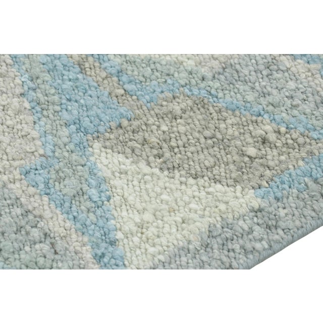 Rug & Kilim's Scandinavian Style Rug in Blue With Geometric Patterns For Sale In New York - Image 6 of 7