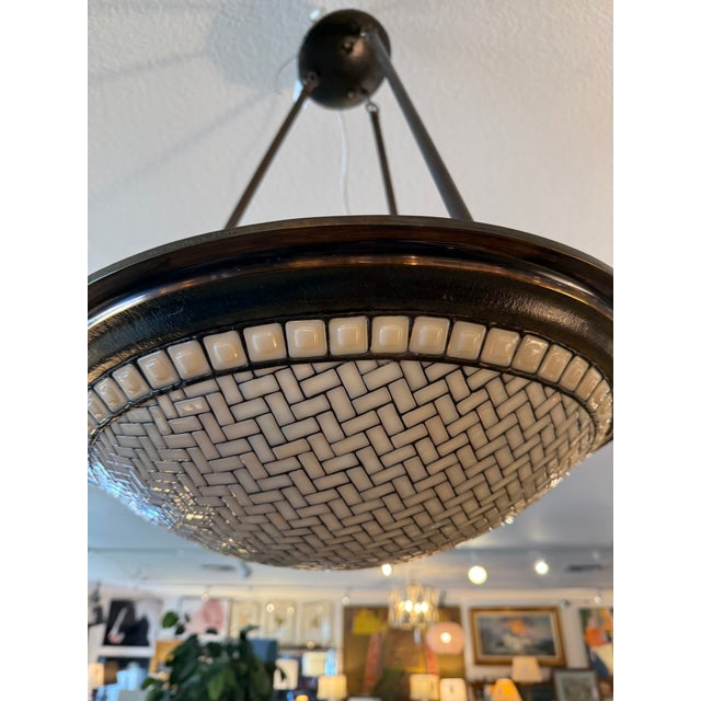 Hilliard Lamps Woven Dome Tiled Pendant For Sale - Image 12 of 12