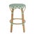 Spritely Home Accent Furniture Ballito 30 in. Seat Height Oval Rattan Bar Stool with Footrest, French White, Green & Brown For Sale - Image 4 of 8