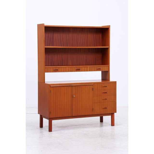 Mid-Century Teak Bookshelf with Drawers and Hutch For Sale - Image 3 of 18