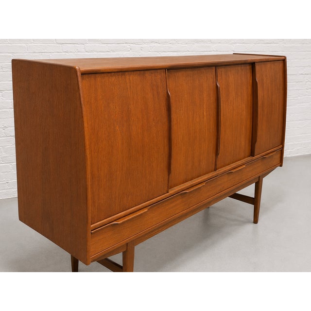 Large Danish Mid Century Modern Teak Credenza / Sideboard, by e.w. Bach, C. 1960's For Sale - Image 14 of 14