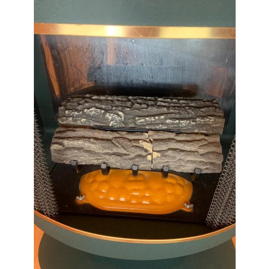 Mid Century Modern Blue Vent Free Ethanol Biofuel Free Standing Indoor