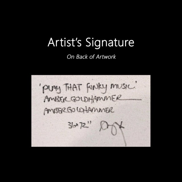 Street Art Graffiti Painting Moody Yet Playful "Play That Funky Music" Original Artwork by Amber Goldhammer For Sale - Image 9 of 9