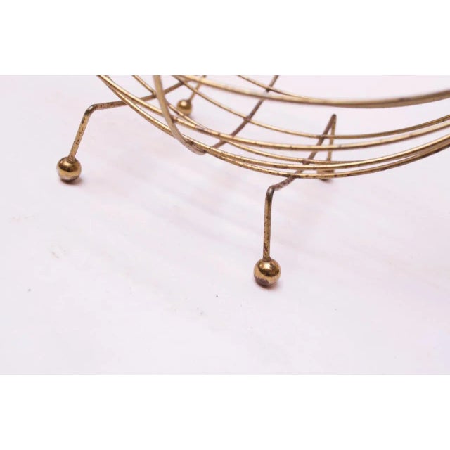 Mid-Century Modern Brass Decorative Basket For Sale - Image 9 of 13