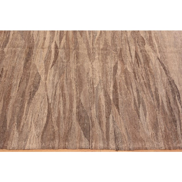 Textile Nazmiyal Collection Brown Tribal Modern Flatweave Kilim Rug For Sale - Image 7 of 8