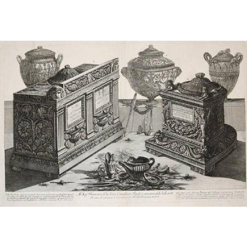 Giovanni Battista Piranesi, Antiche Urne Cinerarie e Lampade, 18th Century, Etching For Sale