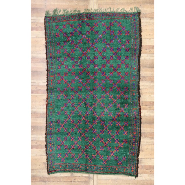 Green Vintage Berber Beni M'Guild Moroccan Rug - 06'00 X 10'02 For Sale - Image 8 of 9