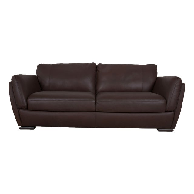 A399 3-Seater Sofa in Dark Brown Leather from Natuzzi Editions For Sale