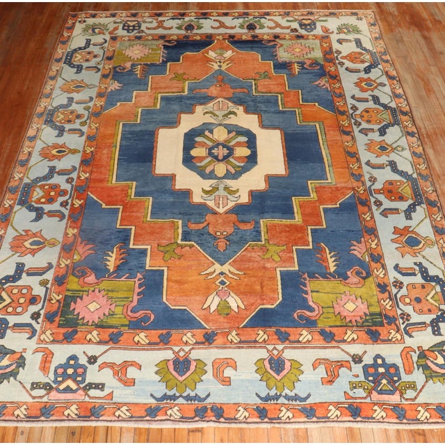 A Late 20th Century One of a kind hand-knotted colorful Turkish Anatolian Rug Details rug no. 31798 size 8' 8" x 12' 3"...