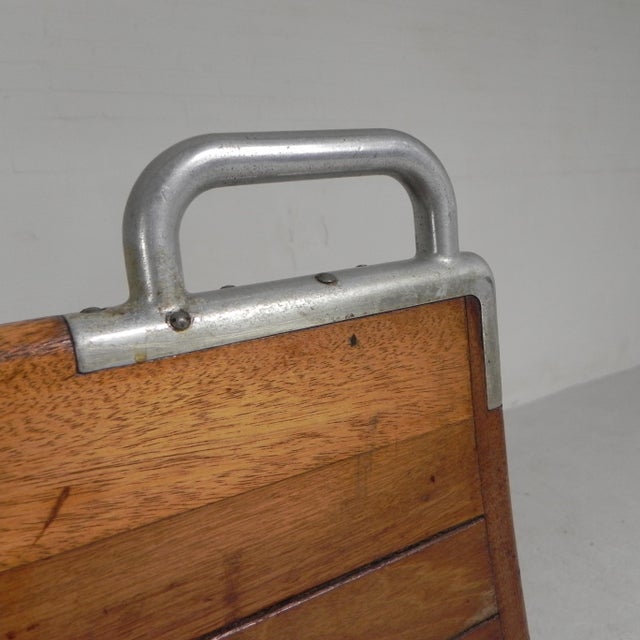 Double-Sided Teak Train Bench, 1930s For Sale - Image 17 of 18