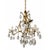 A delicate and elegant three-light chandelier crafted from gilded bronze, featuring a slender structure with refined...