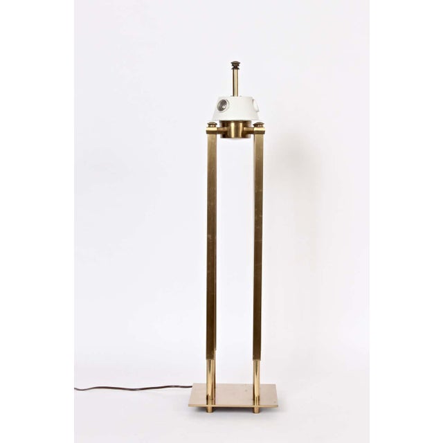 Tall Tommi Parzinger Style Stiffel "Columns" Brass Table Lamp For Sale - Image 6 of 13