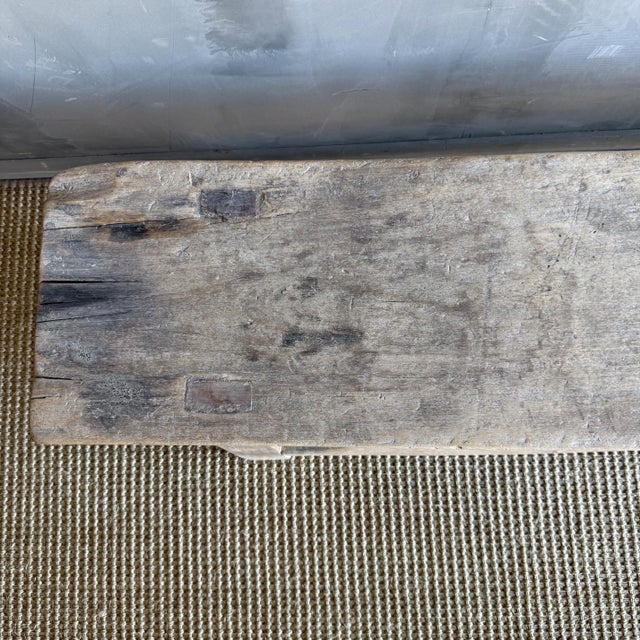 Wood Late 20th Century Reclaimed Elm Wood Low Bench 66" For Sale - Image 7 of 14