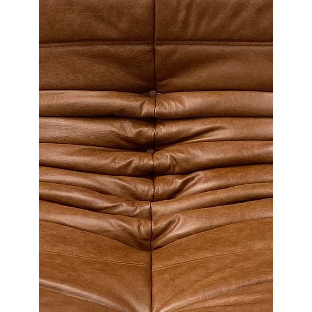 Brown Togo Lounge Chairs in Cognac Cow Leather attributed to Michel Ducaroy for Ligne Roset, Set of 2 For Sale - Image 8 of 13