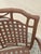 Brown Late 20th Century Cast Aluminum Basket Weave Lattice Rattan Metal Patio Outdoor Arm Chair For Sale - Image 8 of 10
