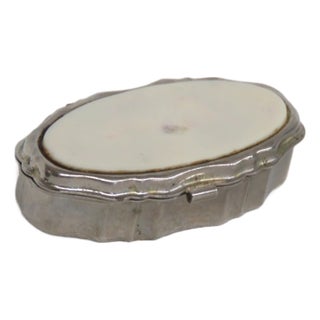 Metal Pill Box Small Compact Vintage Trinket Storage With Clasp Closure 4760b For Sale