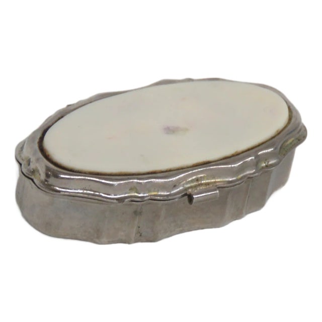 Metal Pill Box Small Compact Vintage Trinket Storage With Clasp Closure 4760b For Sale