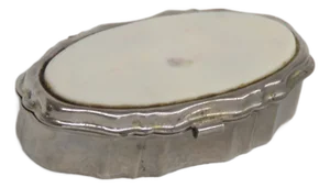 Metal Pill Box Small Compact Vintage Trinket Storage With Clasp Closure 4760b