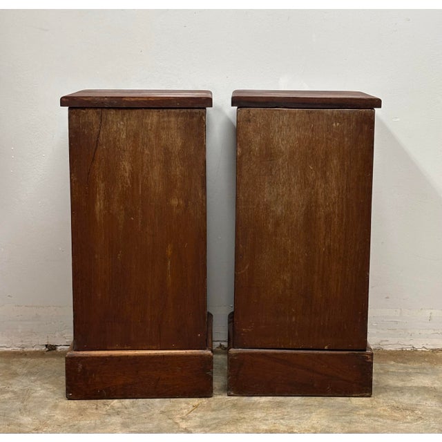 Antique English Mahogany Nightstands For Sale - Image 9 of 10