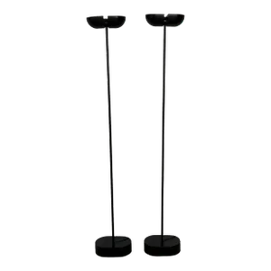 Postmodern Black Torchiere Floor Lamps With Adjustable Heads, 1980s - a Pair